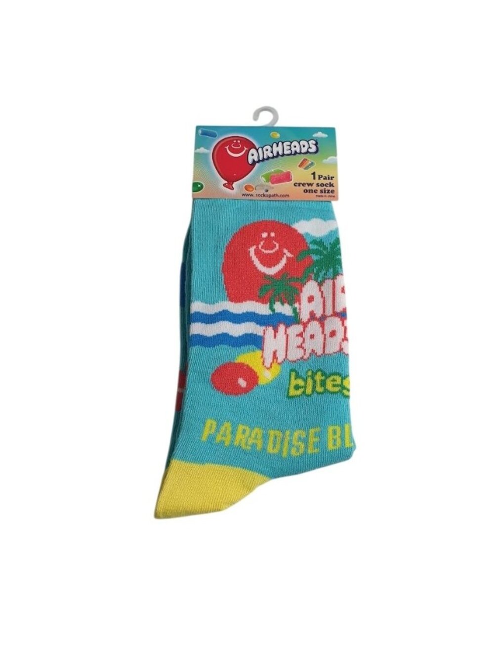 Airheads Crew Socks Paradise Blend Fun Colorful Design Polyester Fits Adults